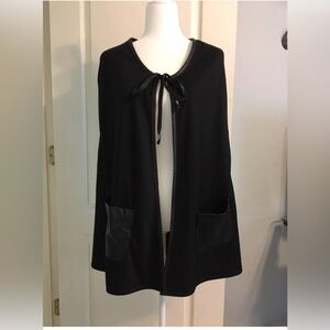 Silva Cape with Faux Leather Trim Small